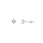 Sterling Silver 4mm Heart CZ Earrings image