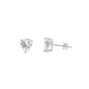 Sterling Silver 7mm Heart CZ Earrings image