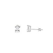 Sterling Silver 4x6mm Pear CZ Earrings image