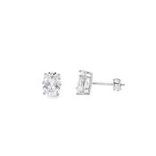 Sterling Silver 6x8mm Oval CZ Earrings image