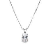 Sterling Silver 6X8mm Oval CZ Pendant image