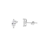 Sterling Silver 4x8mm Marquise CZ Earrings image