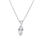 Sterling Silver 5x10mm Marquise CZ Pendant image
