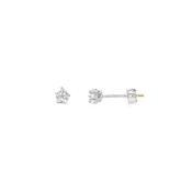 Sterling Silver 4mm Star CZ Earrings image