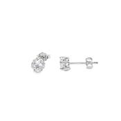 Sterling Silver 5mm Flower CZ Earrings image