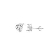 Sterling Silver 7mm Flower CZ Earrings image