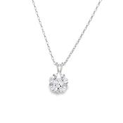 Sterling Silver 8mm Flower CZ Pendant image