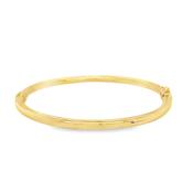 Brass 18ct Gold Plated Polished Oval Bangle image