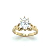 Brass 18ct Gold Plated CZ Claddagh Ring image