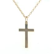 9ct Yellow Gold Gents Cross Pendant image