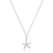 Sterling Silver CZ Starfish Necklet