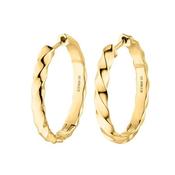 Sterling Silver Gold Plated Twist Hoop Earrings image