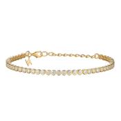 Sterling Silver Gold Plated Rubover 2.5mm CZ Tennis Bracelet image