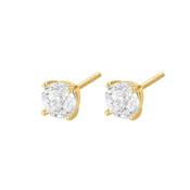 Sterling Silver 6mm Four Claw Round CZ Solitaire Earrings