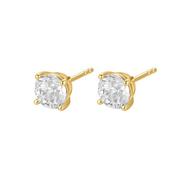Sterling Silver 7mm Four Claw Round CZ Solitaire Earrings