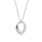 Sterling Silver CZ Open Oval Necklet
