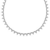 Sterling Silver CZ Tennis Scatter Necklet