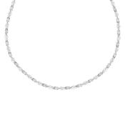 Sterling Silver CZ Round &amp; Marquise Tennis Necklet