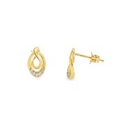 9ct CZ Open Oval Infinity Stud Earrings