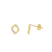 9ct CZ Open Oval Stud Earrings image