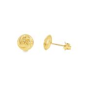 9ct Yellow Gold 9mm Woven Button Stud Earrings image