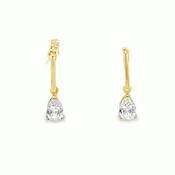 9ct CZ Pear Drop Earrings image