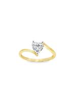 9ct Cubic Zirconia Heart Solitaire Twist Ring image