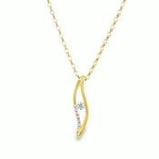 9ct CZ Open Swirl Pendant With Center Stone