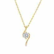 9ct CZ S Swirl Pendant With Center Stone