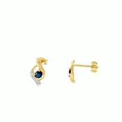 9ct CZ &amp; Sapphire Swirl Stud Earrings image
