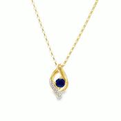 9ct CZ &amp; Sapphire Swirl Pendant image