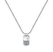 Maserati Lined &amp; Polished Dog Tag Pendant
