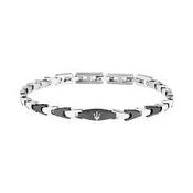 Maserati Stainless Steel &amp; Black Gents Bracelet image