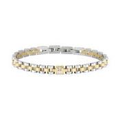 Maserati Stainless Steel &amp; Gold Plated Brick Link Gents Bracelet image