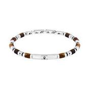 Maserati Stainless Steel Tiger's Eye Beaded Gents Bracelet image