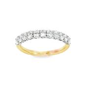 9ct 11 Stone Eternity Oval Cut Cultured Diamond Ring .80ct