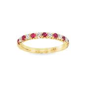 9ct Yellow Gold 15 Stone Ruby and Diamond Eternity Ring .25ct image