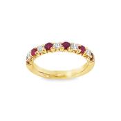 9ct Yellow Gold 11 Stone Ruby and Diamond Eternity Ring .35ct image