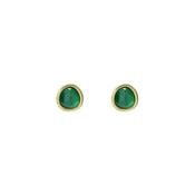 Ted Baker Gold Plated Peliea Green Pebble Earrings