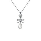 Ted Baker Imogen Silver Plated Bow, Heart &amp; Pearl Drop Pendant image