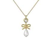 Ted Baker Imogen Gold Plated Bow, Heart &amp; Pearl Drop Pendant image