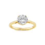 9ct Yellow Gold Round Solitaire Cubic Zirconia Ring image