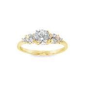 9ct Yellow Gold 5 Stone Cubic Zirconia Ring image
