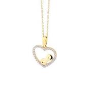9ct CZ Open Infinity Heart Pendant image