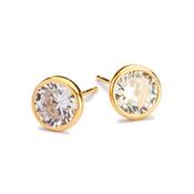 9ct 6mm CZ Round Rubover Earrings image