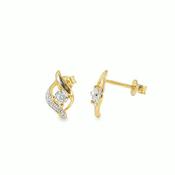 9ct CZ Swirl Stud Earrings image