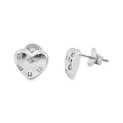 Sterling Silver Heart Scattered Cubic Zirconia Earrings image