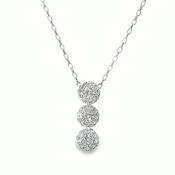 Sil Pdant Drop Triple Cz Halo