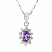 Sil Pdant Purp/Cz Clus image