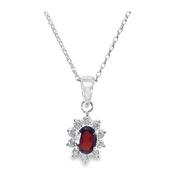Sil Pdant Red/Cz Clus image
